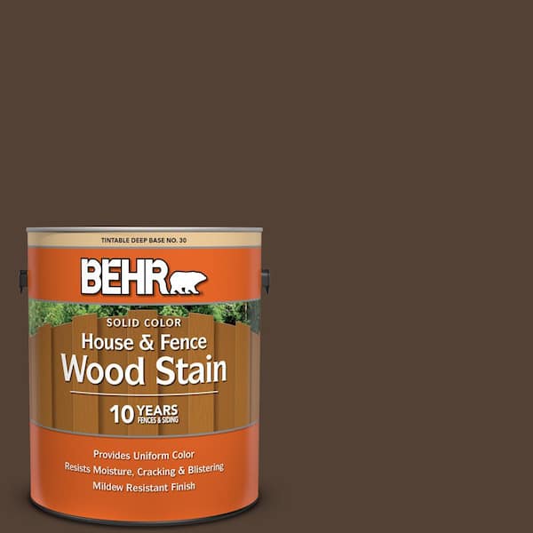 BEHR 1 gal. #PPF-51 Dark Walnut Solid Color House and Fence Exterior Wood Stain