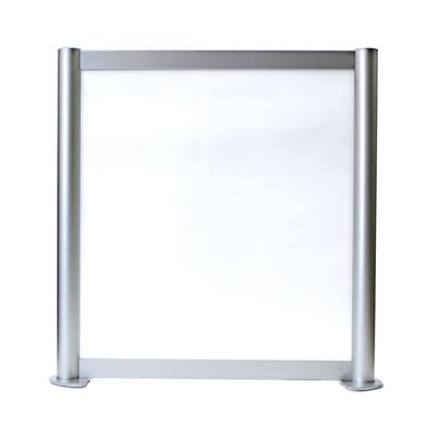 23 in. x 23-3/4 in. uShield Safeguard Shield with Satin Clear Aluminum Frame and Clear Tempered Safety Glass