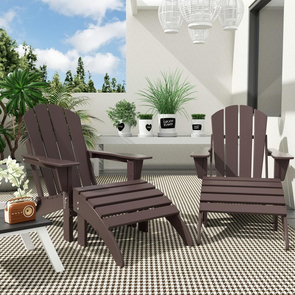 WESTIN OUTDOOR Williams Dark Brown Plastic Adirondack Chair With   Plastic Adirondack Chairs 2001adot Dkbr2 64 1000 