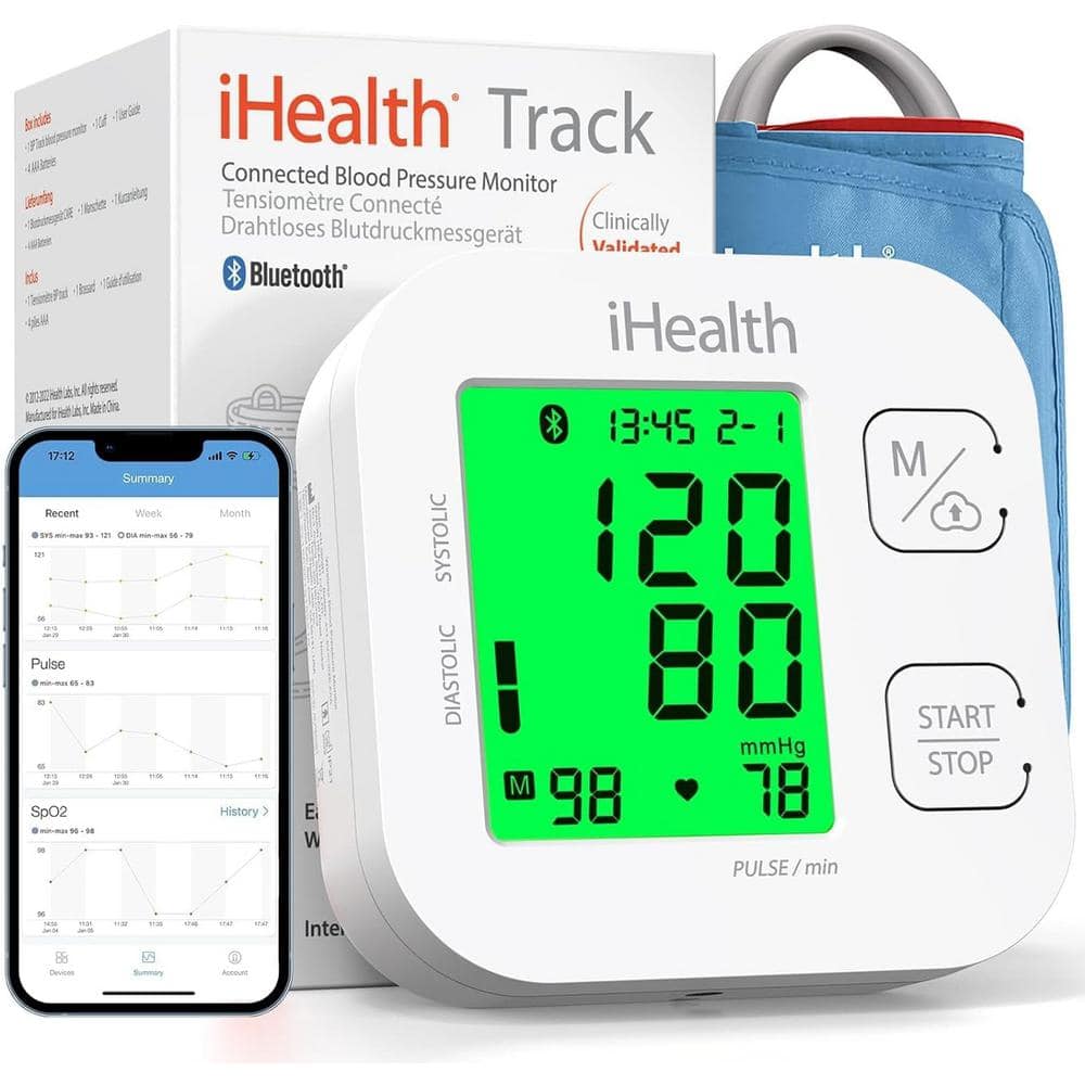 Smart Upper Arm Blood Pressure Monitor with Wide Range Cuff, Bluetooth Comp