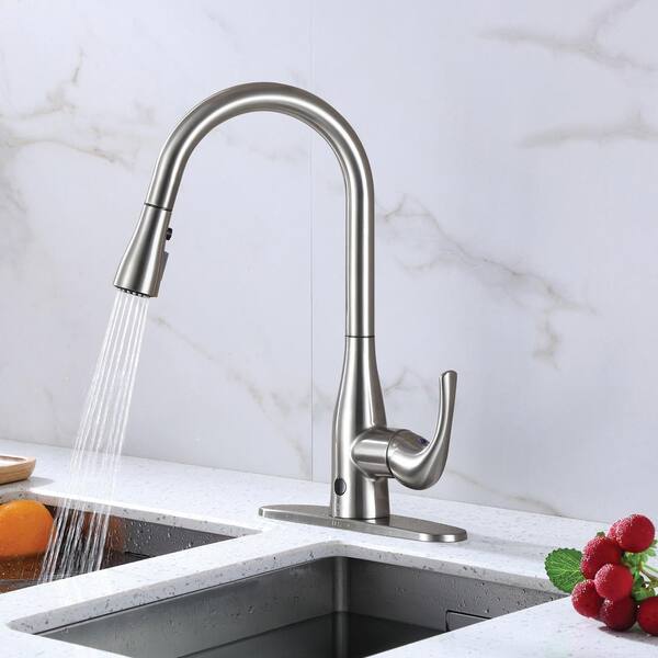 Details about   FLOW Kitchen Faucet Single Handle Pull Down Sprayer Motion Sensor Deck Mount * 