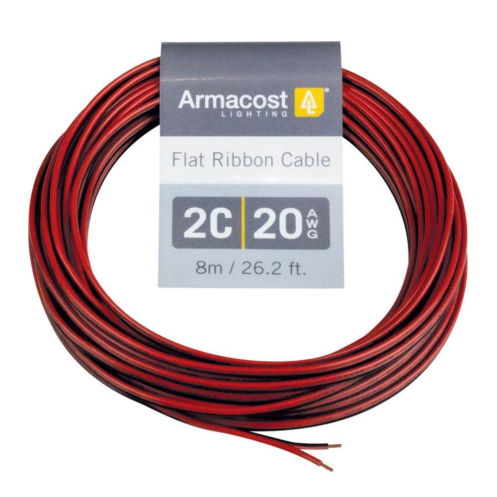 Armacost Lighting 24 ft. (8 M) 20 AWAG/2C Red/Black Flat Ribbon Cable