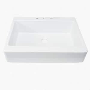 Josephine 34 in. Quick-Fit Farmhouse Apron Front Drop-in Single Bowl Crisp White Traditional-Style Fireclay Kitchen Sink