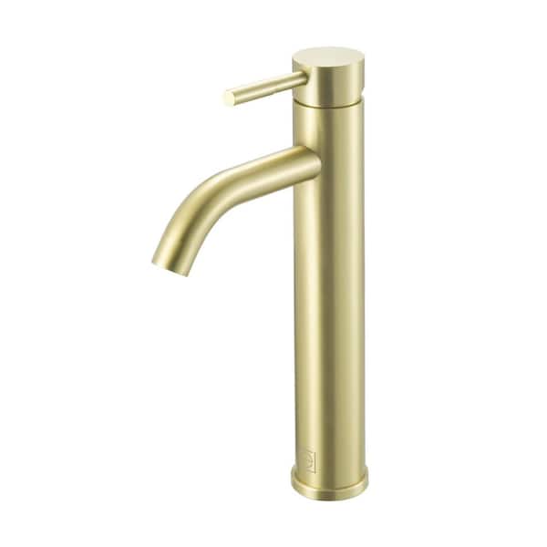 Unbranded Timeless Home Single Handle Vessel Sink Faucet in Brushed Gold