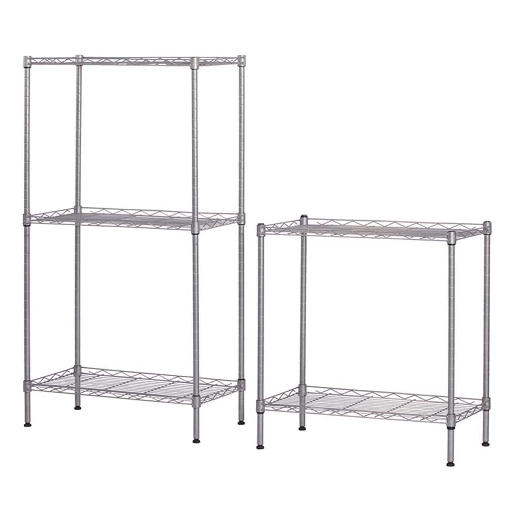 Silver 5-Tier Adjustable Steel Wire Shelving Unit