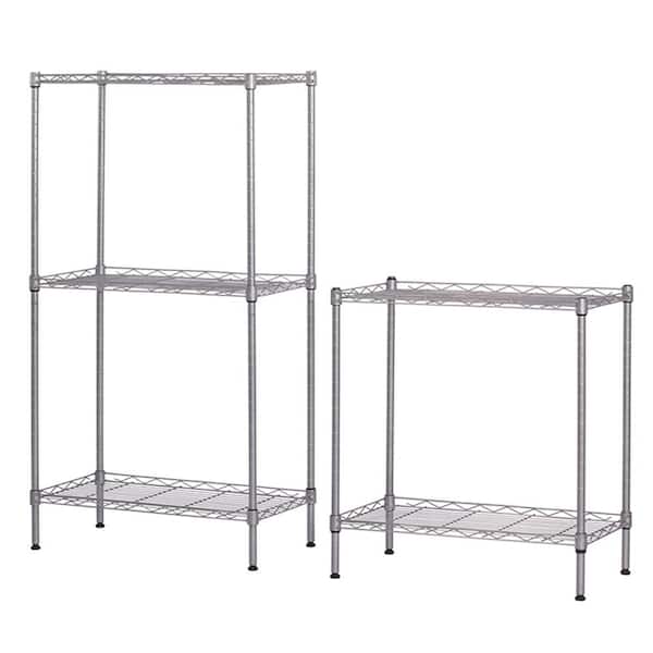 uhomepro 5-Shelf Metal Wire Storage Shelving Unit, Changeable Assembly  Floor Standing Carbon Steel Storage Rack for Home Kitchen Office Garage,  19Lx11Wx53H, Silver 