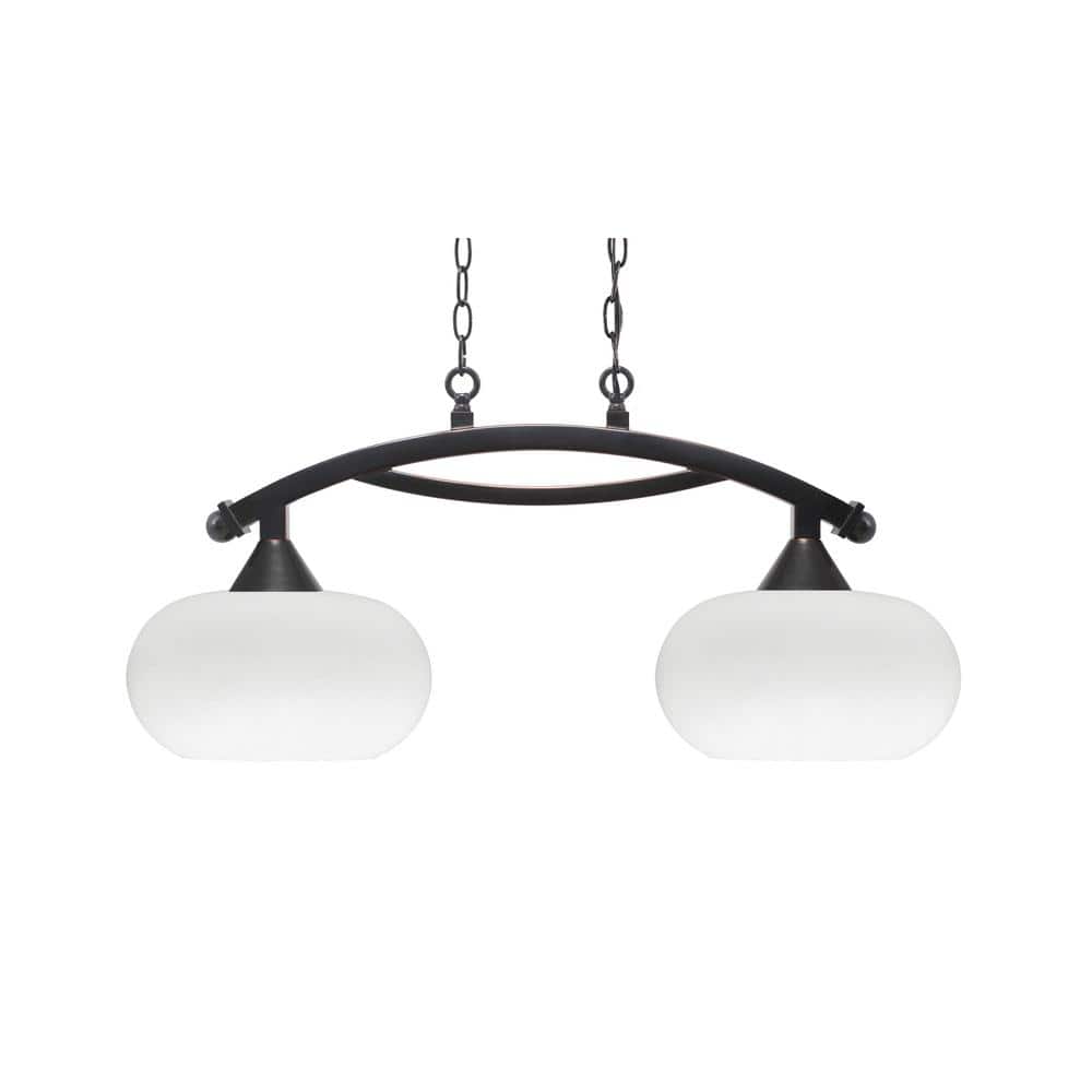 Bridgewater 2 Light Black Copper Linear Chandelier, Any room with 10 in. Wh