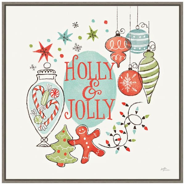 Amanti Art 22 in. Retro Christmas IV Christmas Holiday Framed Canvas Box Wall Art