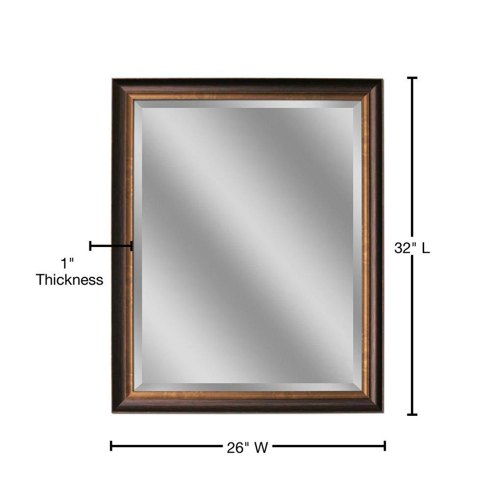 Medium Rectangular Bronze Floating Wall Mirror