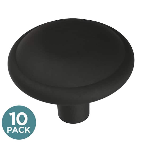 Liberty Liberty Domed Top 1-3/16 in. (31 mm) Matte Black Round Cabinet Knob (10-Pack)