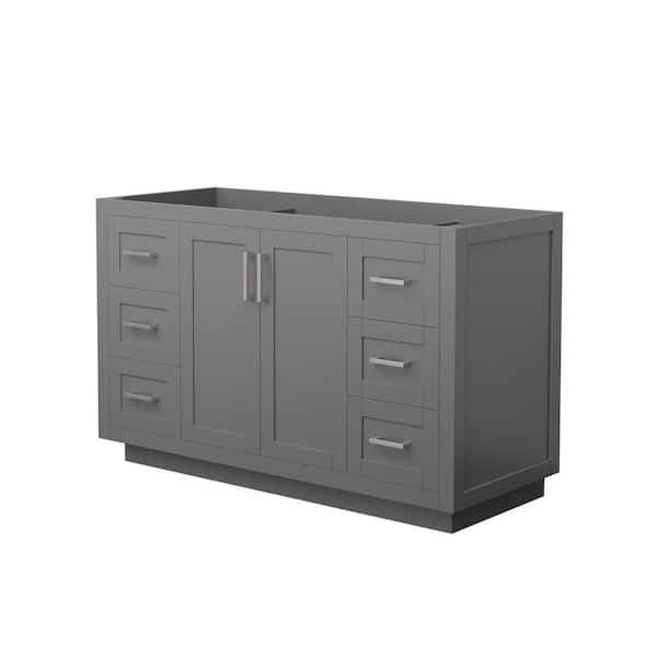 Wyndham Collection Miranda 53.25 in. W x 21.75 in. D x 33 in. H Single Bath Vanity Cabinet without Top in Dark Gray