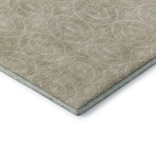 Mayfield Premium Machine Washable Abstract AMF1227 Beige 10 ft. x 14 ft. Area Rug
