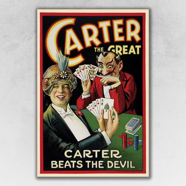 HomeRoots 12 in. Multicolor Vintage 1922 Carter Vintage Magic Poster Wall Art
