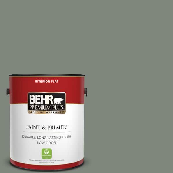 BEHR PREMIUM PLUS 1 gal. #N410-5 Village Green Flat Low Odor Interior Paint & Primer