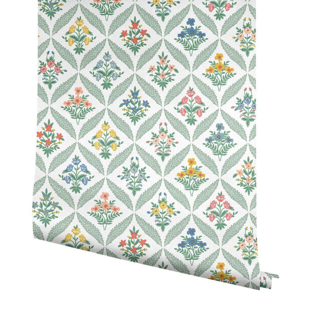 Sage Multi-Color Botanical Non-Pasted Washable Wallpaper