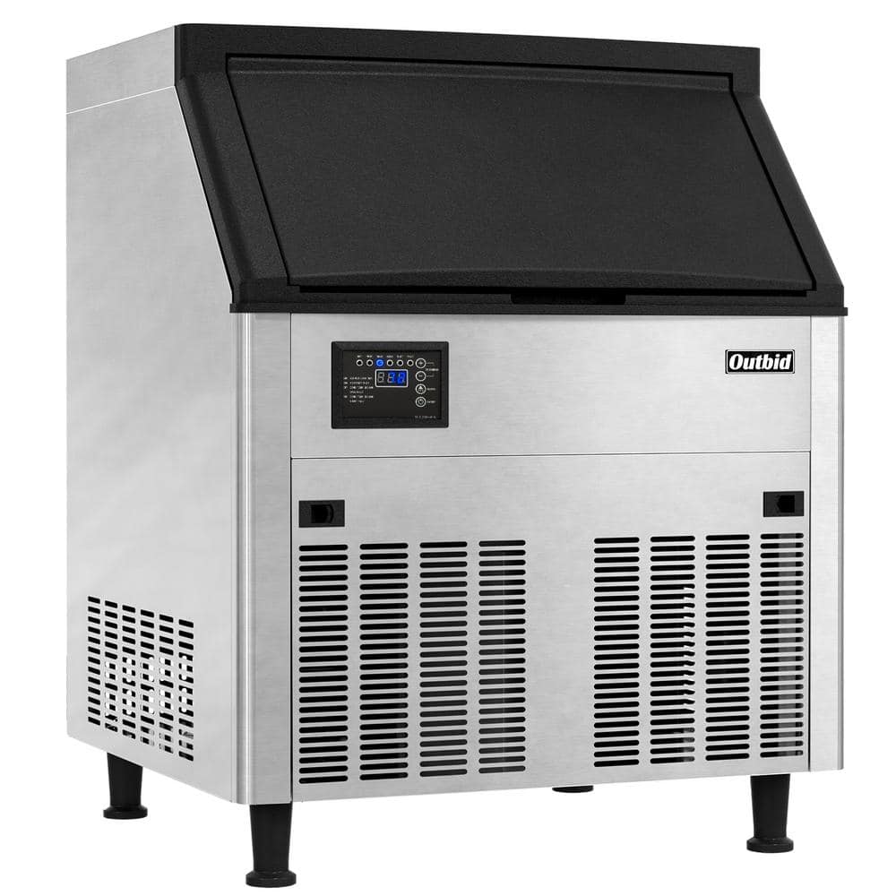 26 in. Production Per Day 400 lbs. Commercial Freestanding Ice Maker in Stainless Steel, Full Size Cubes