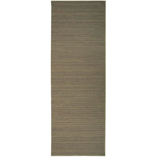 Washable Essentials Green 2 ft. x 6 ft. All-over design Contemporary Runner Area Rug