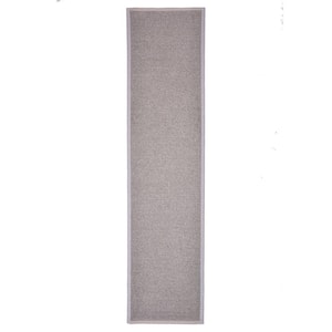 Custom Size Stair Treads Solid Gray 6.5 in. x 36 in. Indoor Carpet Stair Tread Cover Slip Resistant Backing (Set of 13)