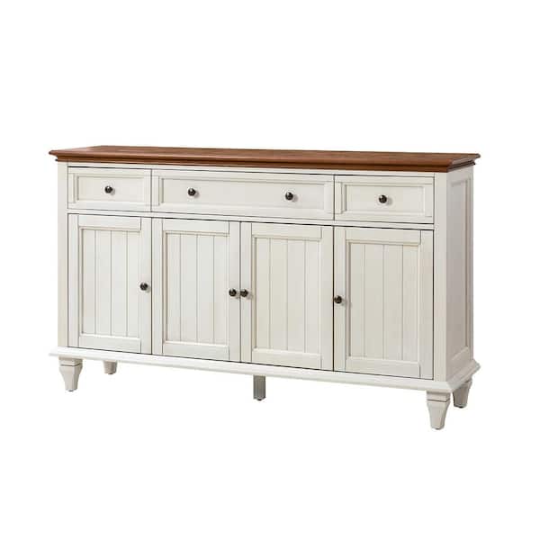 JAYDEN CREATION Rick White Wood 58 in. W Sideboard with 3-Drawer