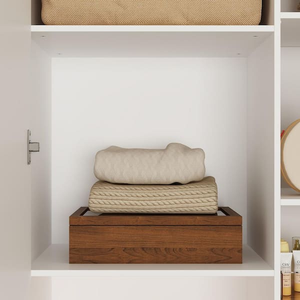 FUFU&GAGA White 149.6 in. W Closet Organizer with Mirror