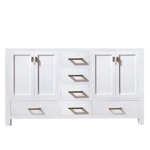 Modero 72 in. W x 21 in. D x 34 in. H Vanity Cabinet in White