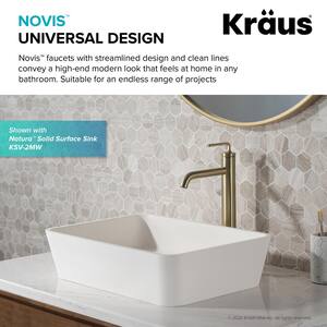 Ramus Single Hole Single-Handle Vessel Bathroom Faucet with Matching Pop-Up Drain in Brushed Gold