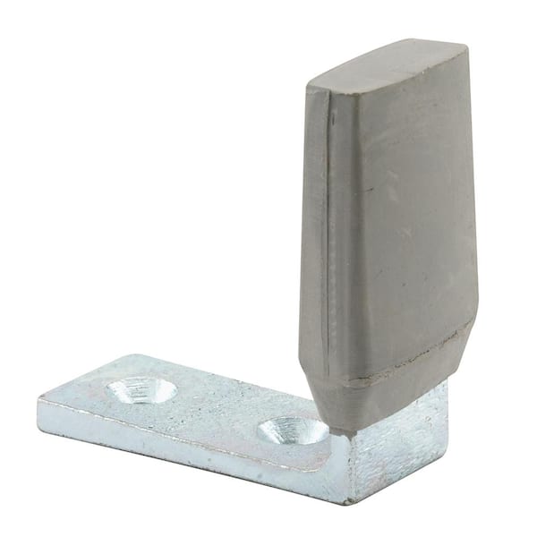 Door Stop 2-11/16 in. Height Steel Brushed Aluminum Gray Rubber Bumper