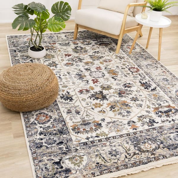 Solvyn Collections 8 ft. x 10 ft. Beige Elegant Indoor Area Rug