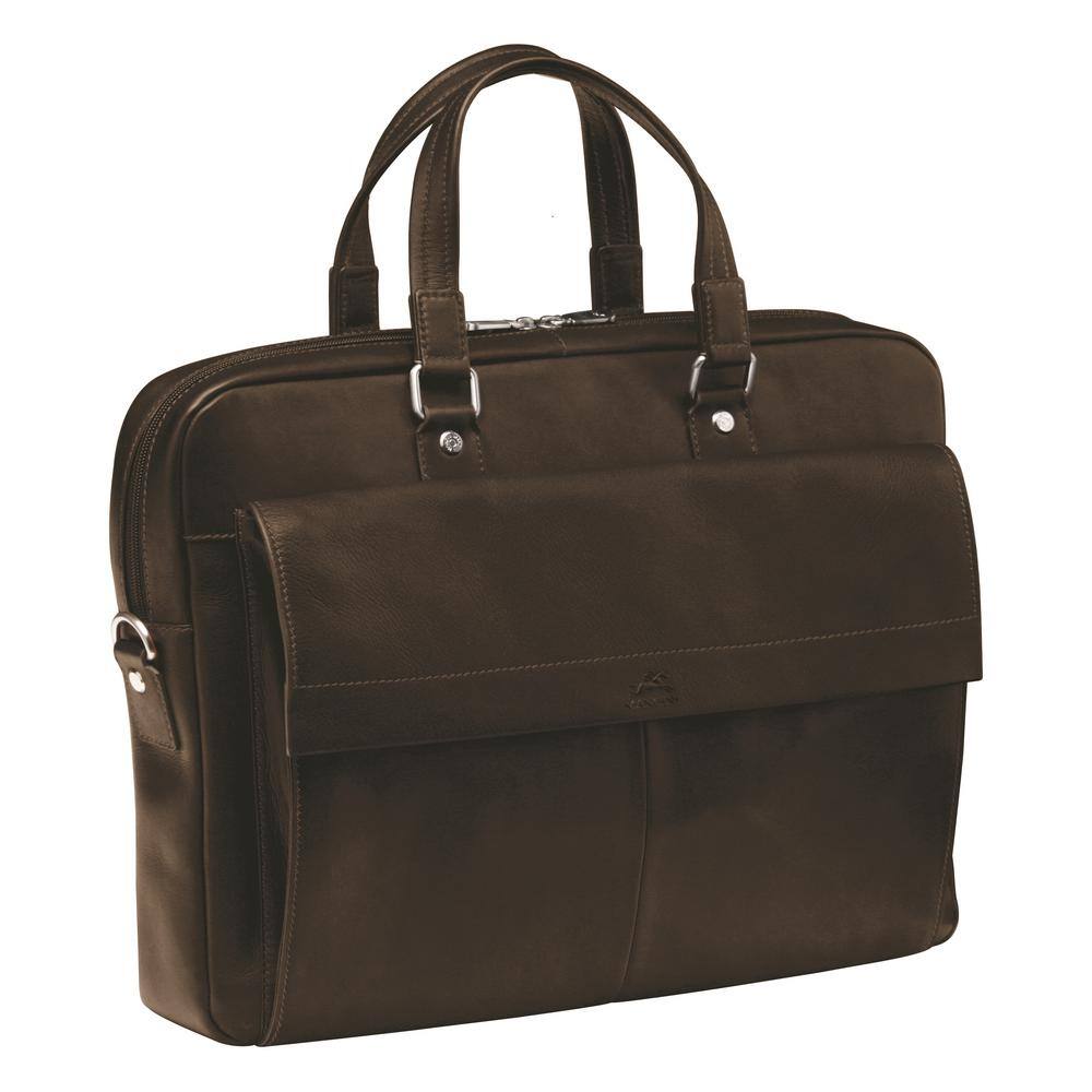 MANCINI Slim Brown Briefcase for 12 in. Laptop/Tablet ML-98221-Brn ...