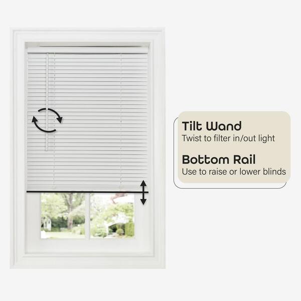 Achim GII Deluxe Sundown 1-in Slat Width 23-in X 64-in Cordless White Vinyl Room Darkening Horizontal Blinds Common 23 In Actual 23 In X 64 In