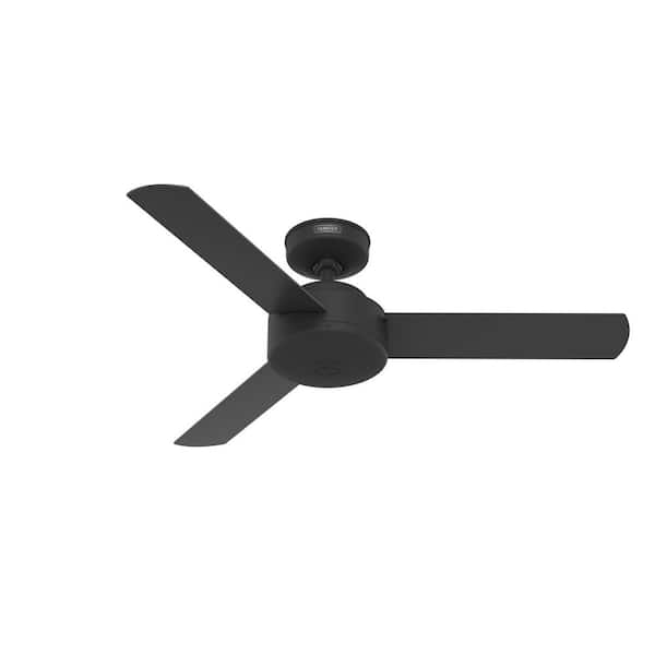 Hunter Presto 44 in. Indoor Ceiling Fan in Matte Black with Wall Control Included For Bedrooms