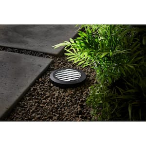 Low Voltage Black Hardwired Color Changing Integrated LED Weather Resistant InGround Well Light Powered by Hubspace