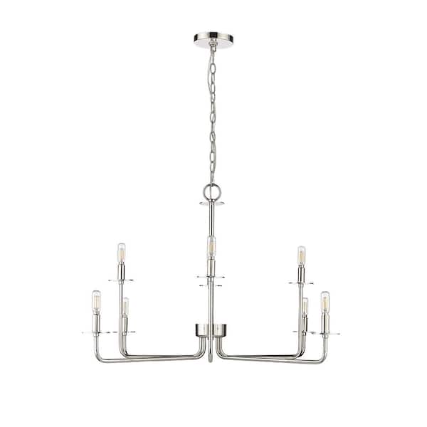 Millennium Lighting Marceline 8-Light 37.85 in. Polished Nickel Chandelier