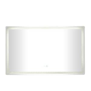 32 in. x 51 in. Rectangle Frameless Silver Anti Fog Mirror with LED Light