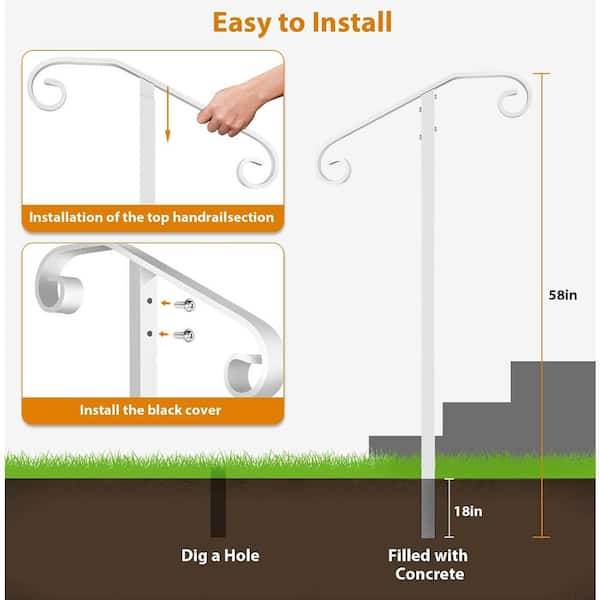 CL-ZZZ Handrails For Stairs - 3m/3.6m/4m/5.7m, Wall Mounted Hand Rail Banister For Indoors And Outdoor, Metal Wrought Iron Water Pipe Design Railing Safety Grab Bar - Bronze (Size : 9.2ft/280cm - View #4