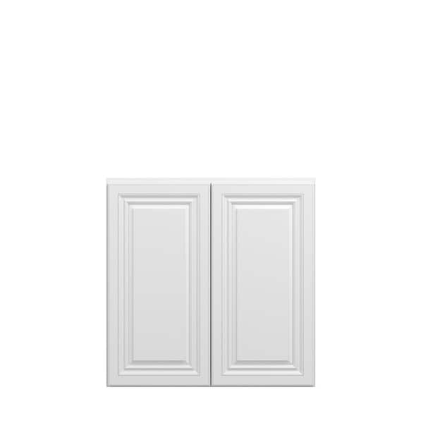 Damascus Raised 30 in. W x 30 in. H x 12 in. D in French Vanilla Plywood Assembled Wall Cabinet