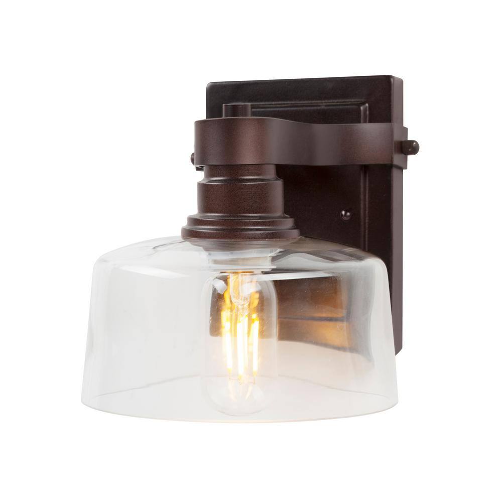 Acopa 1-Light Antique Bronze Wall Sconce Vanity Light with Clear Glass price history on PriceWatchPro