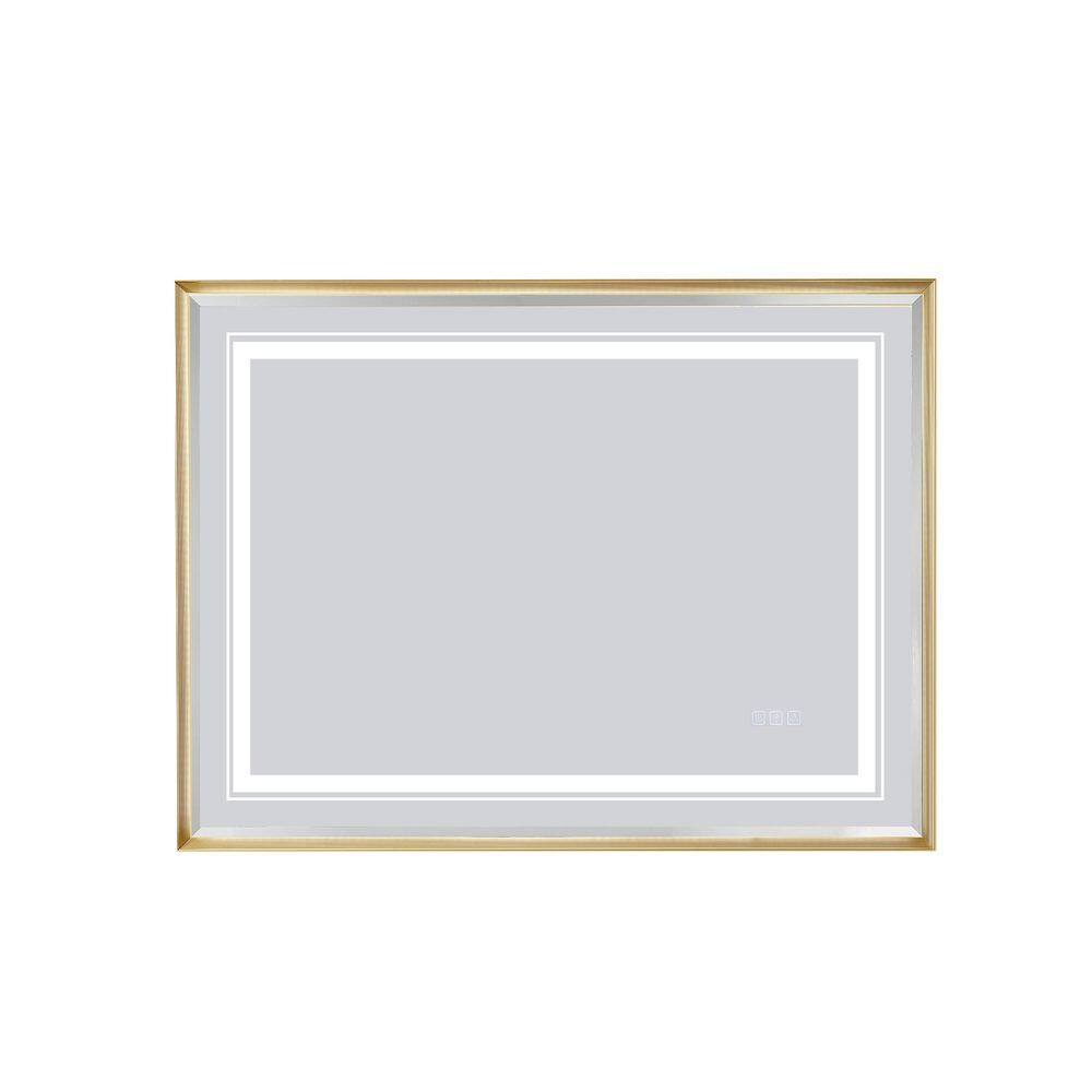 40 in. W x 30 in. H Rectangular Framed Wall Bathroom Vanity Mirror in Gold price history on PriceWatchPro