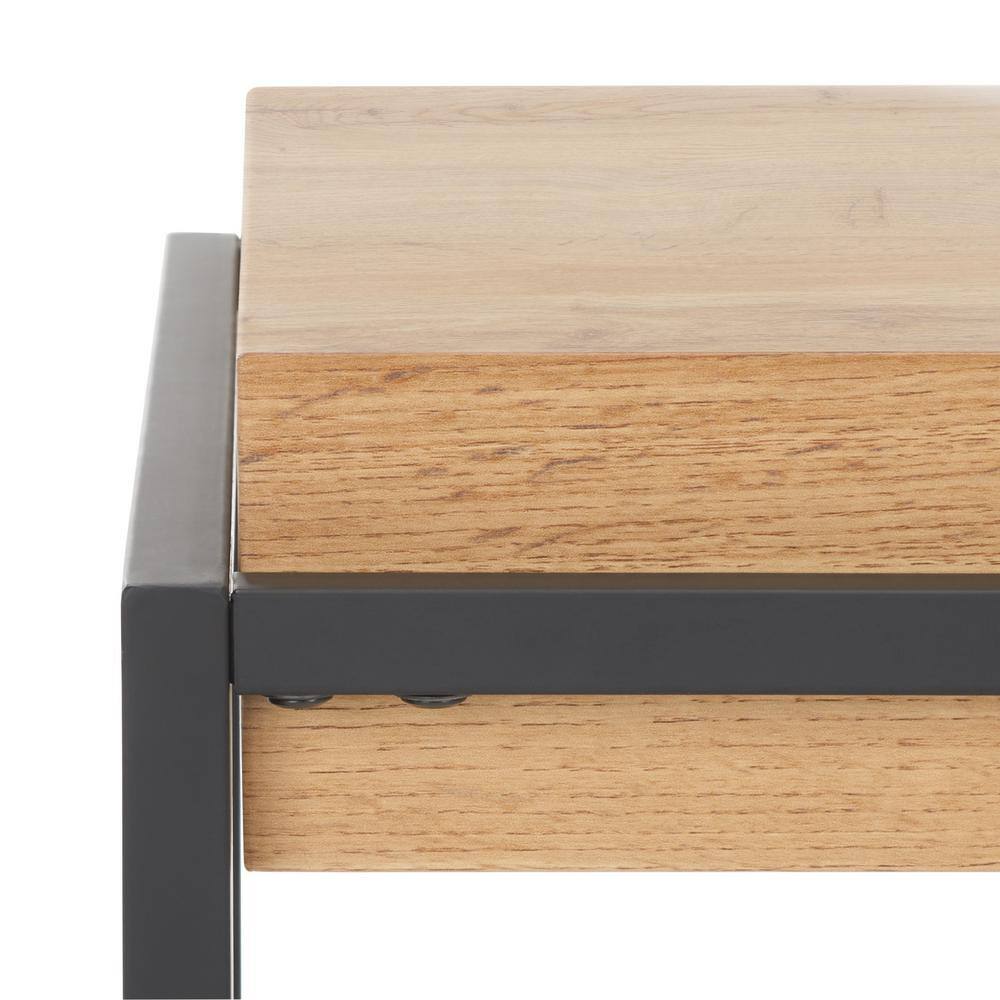 Edgefield 21.3 in. Natural/Black Square Wood End Table - thumbnail 5