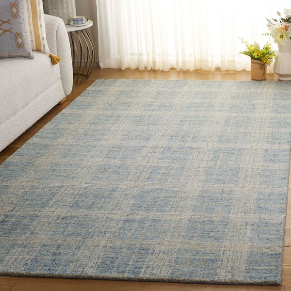 Genre 8 ft. x 10 ft. Blue/Ivory Gradient Geometric Area Rug