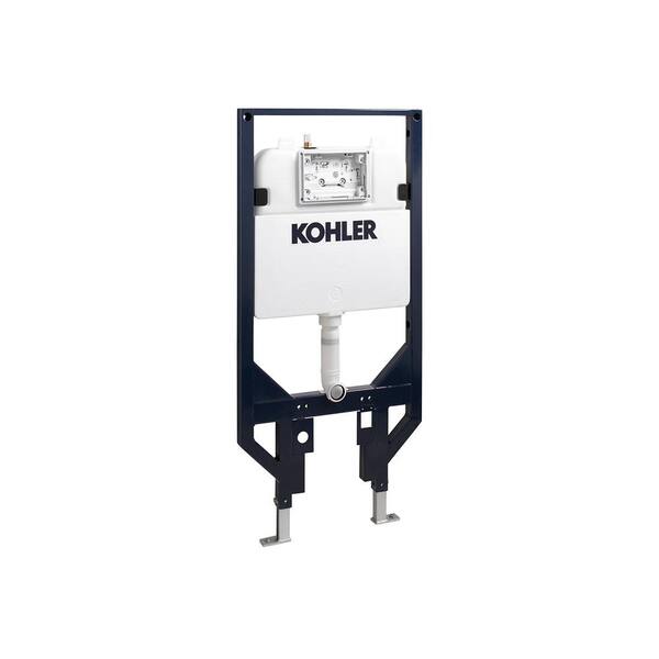 KOHLER 2 ft. W x 4 ft. H 0.8 or 1.6 GPF Dual Flush Toilet Tank and Carrier System with Gravity Fed Technology in White