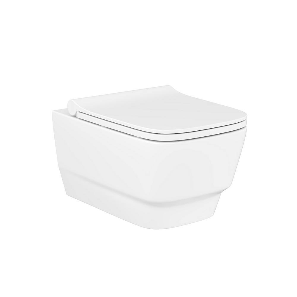 Charm 14 in. Wall Hung 1-Piece 1.28 GPF Dual Flush Elongated Toilet in Glossy White Seat Included price history on PriceWatchPro