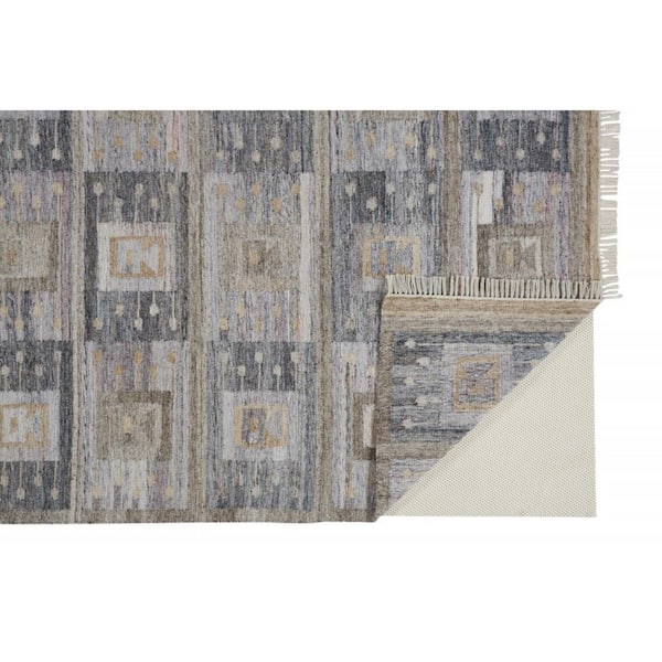 Gray 5 ft. x 8 ft. Woven Geometric Polypropylene;Polyester Indoor Area Rug