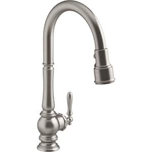 Artifacts Single-Handle Kitchen Sink Faucet with Konnect and Voice-Activation in Vibrant Stainless