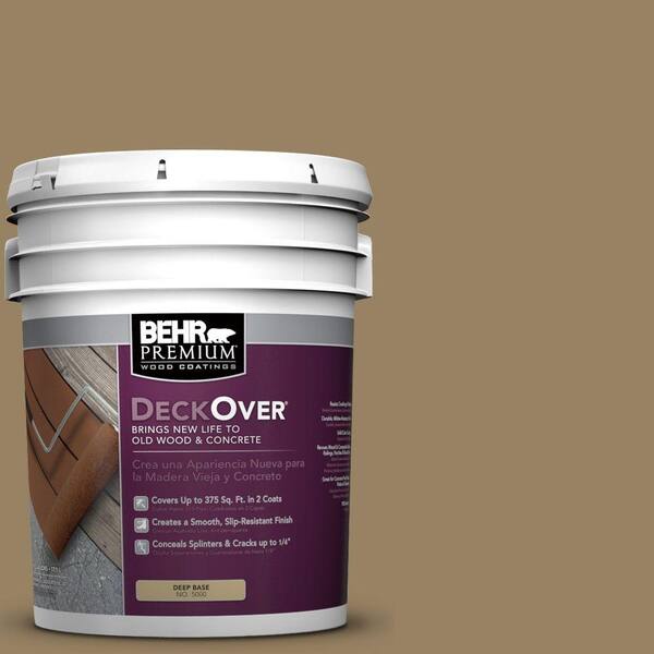 BEHR Premium DeckOver 5 gal. #SC-121 Sandal Solid Color Exterior Wood and Concrete Coating