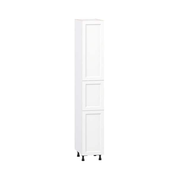 Laramie 15 in. W x 24 in. D x 94.5 in. H Assembled Pantry Kitchen Cabinet in Painted Bright White