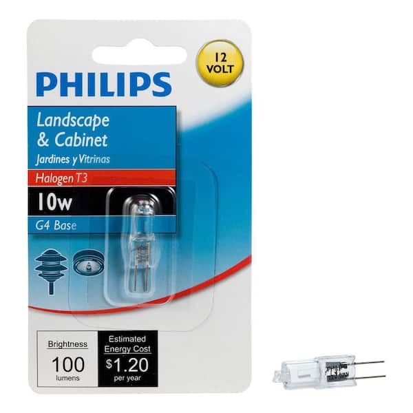 Philips 10-Watt T3 Halogen 12-Volt Landscape and Cabinet Bi-Pin Base Dimmable Light Bulb (1-Pack)
