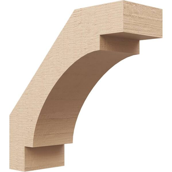Ekena Millwork 5 in. x 14 in. x 14 in. Merced Rough Cedar Woodgrain Timberthane Polyurethane Knee Brace, Primed
