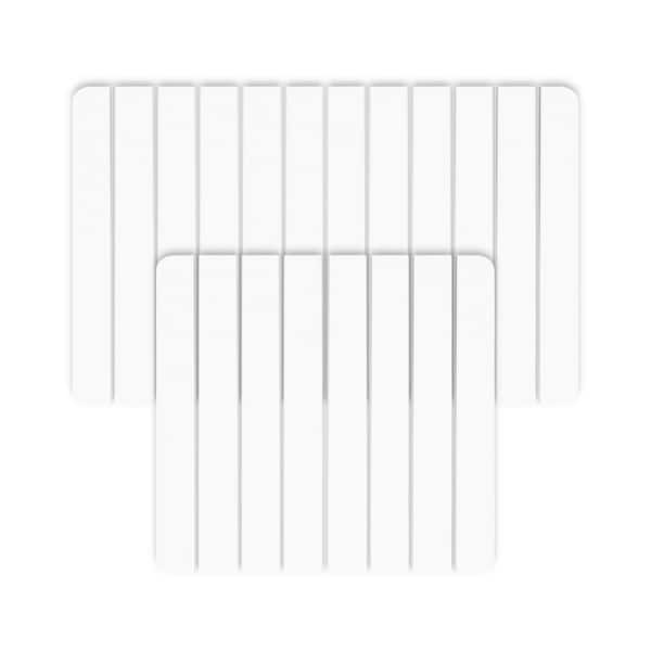 castellousa Diatomite Quick-Dry Stone Water-Absorbing White Bath Mat Set Large and Small