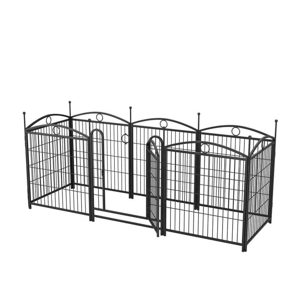 Dog Playpen, 32 in. H 8-Panels Fence Indoor Outdoor Heavy-Duty Metal Foldab